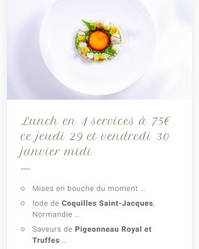 Lunch ce jeudi 29 et vendredi 30 janvier à midi.
arabelle.be 085/255555