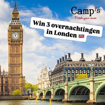 WIN 3 OVERNACHTINGEN IN LONDON 🇬🇧✨

Camp’s geeft een verblijf voor 2 personen weg in St Paul’s Hotel London, met 3 overnachtingen op 27, 28 en 29 augustus 2026.

Meedoen?

Like deze post en
1) Comment jouw favoriete gerecht met pickles
2) Tag de persoon die jij zou meenemen
3) Deel deze post in je story en tag ons

Dus vertel: bij welk gerecht kunnen pickles echt niet ontbreken? 👇💚

Meedoen kan tot vrijdag 21 augustus om 12u.
Winnaar bekend op vrijdag 21 augustus om 16u.
(Transport naar londen is niet inbegrepen)

#Camps #Pickles #Winactie #LondonTrip