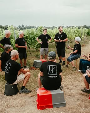 Chez Vin de Liège, les vendanges, c’est une affaire de famille. Enfin, presque.

Quand vient le moment de sortir les sécateurs, l’équipe n’est pas toute seule dans les vignes. Les coopérateurs mettent aussi la main à la grappe. Parce qu’ici, être coopérateur, ce n’est pas seulement avoir une petite part du domaine. C’est aussi pouvoir enfiler ses bottes, prendre une caisse et participer pour de vrai à l’aventure.

Alors pendant les vendanges, ça coupe, ça porte, ça trie, ça discute entre deux rangs et ça rassemble pas mal de monde autour d’un même objectif : rentrer les raisins 🍇