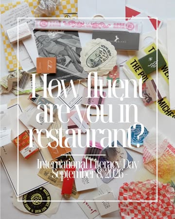 Restaurants have a language of their own. Sometimes, it is beautifully precise, carrying centuries of cultural history. Other times, it assumes everyone at the table speaks fluent restaurant-ish.

So for this year’s International Literacy Day, I took it to the menu.
How many of these restaurant terms did you know?

Not knowing what bottarga or chermoula means is, of course, hardly a problem. Not being able to understand the information you need to navigate everyday life can be. In Flanders, 18% of adults aged 16-65 have difficulty reading and writing.

Perhaps that is worth remembering in hospitality too. A menu can be adventurous without being exclusionary. Making people feel welcome starts with thoughtful communication.

And now I’m curious: which restaurant term did you have to Google the first time you saw it on a menu?
. . . . .
Photography: @ambervanbossel: I & XVI, @kima.restaurant.london: IV, @chef.pam: VI, @simonauscher: VIII, @kifumaru_shop: XII, @sfaita: XIV