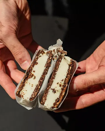 ONLY AT MONNAIE. 👀

Juan's Ice Cream Sandwich.

Homemade vanilla ice cream.
Two brownie cookies.