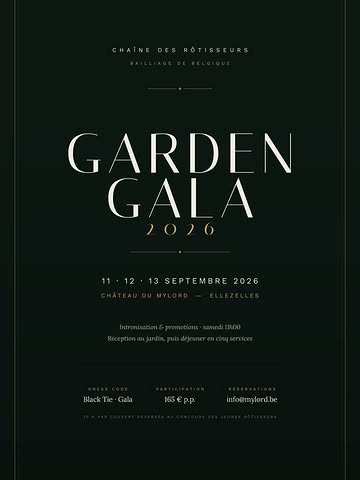 Dans un peu plus de deux semaines, le Château du Mylord vivra à l'heure de la Chaîne des Rôtisseurs. 🍷 Garden Gala — 11, 12 & 13 septembre.

Trois jours durant, midi et soir, le château accueille la prestigieuse confrérie autour d'une partition d'exception signée Martin Simonart : apéritif, plats et vins accordés, jusqu'au Verre de l'Amitié pour clôturer chaque service. Membres, amis de la maison ou curieux de belles tables — chacun a sa place.

165 € par personne, tout compris. Et parce qu'une belle fête sait aussi se rendre utile, 10 € sont reversés au Concours des Jeunes Rôtisseurs, pour soutenir la gastronomie de demain.

Réservations par téléphone, par e-mail ou directement sur notre site, via le module de réservation.

____

Over iets meer dan twee weken leeft het Château du Mylord op het ritme van de Chaîne des Rôtisseurs. 🍷 Garden Gala — 11, 12 & 13 september.

Drie dagen lang, 's middags en 's avonds, ontvangt het kasteel het prestigieuze genootschap rond een uitzonderlijke partituur van Martin Simonart: aperitief, gerechten met bijpassende wijnen, tot het Verre de l'Amitié om elke service af te sluiten. Leden, vrienden van het huis of liefhebbers van mooie tafels — iedereen heeft zijn plaats.

165 € per persoon, alles inbegrepen. En omdat een mooi feest ook nuttig mag zijn, gaat 10 € naar het Concours des Jeunes Rôtisseurs, ter ondersteuning van de gastronomie van morgen.

Reserveren via telefoon, e-mail of rechtstreeks op onze website, in de reservatiemodule.

#mylord #Gastronomie #lesgrandestablesdumonde #michelinbelgique #chainedesrotisseurs

Reserveringen | Réservations

☎️ +32 68 54 26 02
✉️ info@mylord.be
💻 www.mylord.be

📍 Ons adres | Notre adresse📍

Rue Saint-Mortier 35
7890 Ellezelles

📸 Anthony Florio