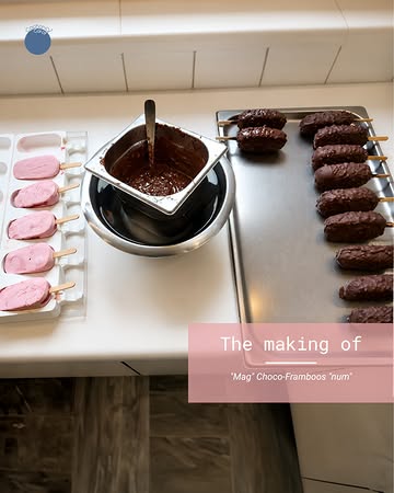 The making of: “Mag” Choco-Framboos “num”.

Nog een laatste laag chocolade en dan mogen onze desserts de diepvries in. Dit weekend komen ze opnieuw tevoorschijn als frisse afsluiter van het menu.

Swipe voor het eindresultaat.

#cochonencarot #chocoframboos #dessert