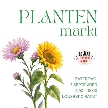 De derde en laatste plantenmarkt van dit jaar. Nu zaterdag in de @lousbergmarkt . Met plantgoed van @kwekerijrobuust en @deverwildering . Tot dan! 🌱