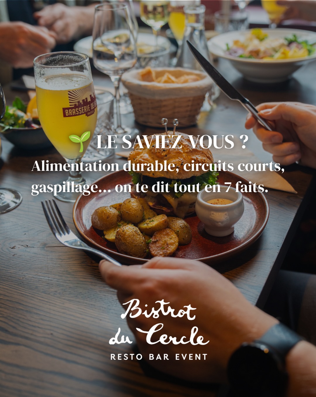 🌱 LE SAVIEZ-VOUS ? On a rassemblé 6 faits qui changent la façon de voir son assiette — de l’impact du hors-saison au vrai poids des circuits courts en Wallonie.

Au Bistrot Du Cercle, le durable n’est pas un argument marketing : c’est notre façon de vivre, tous les jours. 🍽️