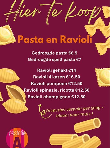 🍝Pasta & ravioli van Pastati bij ons te koop!

Liefhebber van verse, ambachtelijke pasta?

Goed nieuws!🙌🏼
De (h)eerlijke pasta en ravioli van Pastati zijn nu bij ons verkrijgbaar om mee naar huis te nemen.❤️

Maar je hoeft niet te wachten tot je thuis bent…😉
Ook in onze eigen gerechten werken we met de producten van Pastati.
Kom gezellig langs en proef ze zelf!😋

📍Doorn 12, 9700 Oudenaarde
🔗 https://www.eat12.be/nl/reserveren