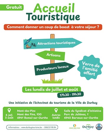📌 Vous venez d'arriver dans la région et vous souhaitez trouver des activités afin de rendre votre séjour inoubliable?
Venez découvrir les attractions et les producteurs de la commune réunis en un même endroit!
Faites votre programme des vacances autour d'un verre offert.😊
➡️Ce soir de 17h30 à 19h30 au Syndicat d'initiative de Barvaux, Parc de Juliénas 1.
📌 Bent u net in de regio aangekomen en bent u op zoek naar activiteiten om uw verblijf onvergetelijk te maken?
Kom de bezienswaardigheden en lokale producenten van de gemeente ontdekken, allemaal op één plek!
Stel uw vakantieprogramma samen onder het genot van een gratis drankje.😊
➡️Vanavond, van 17.30 tot 19.30 uur, bij het VVV-kantoor van Barvaux, Parc de Juliénas 1.
Au rendez-vous:
Durbuy History & Art Museum
Parc des Topiaires
Adventure Valley Durbuy
Radhadesh
Elevage de Durbuy
@la fabrique de Gertrude
@la chèvrerie de Borlon

#tourisme #durbuytourisme #summer #vakantie #toerism