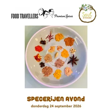 Waar groeit peper? Wat is nootmuskaat nu juist?

Samen met @foodtravellers.spices, specialisten in specerijen, bieden wij jullie een wandeling door de wereld van specerijen met bijpassende gerechtjes 🤗🤎✨

Wanneer? 24 september, start 19u

Waar? Soul Kitchen, Godshuizenlaan 33, 9000 Gent

Wat kost het? 55 euro, excl. drank

Hoe inschrijven? Mail soulkitchengent@gmail.com
of bel +32 469 16 28 20

Tot dan 🧡

#foodtravellers #soulkitchengent #specerijenavond #vegangent #ondernemeningentiswijs