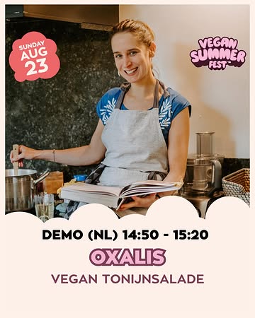 🇧🇪 Oxalis geeft een vegan twist aan een echte Belgische klassieker: tonijnsalade met mayonaise.
Met kikkererwten maak je er een lekkere, budgetvriendelijke versie van die heerlijk is op een broodje, bij perziken of als dip.

📍 Meeting Center, Flanders Expo

👉 Bekijk het programma & koop je tickets via www.vegansummerfest.be