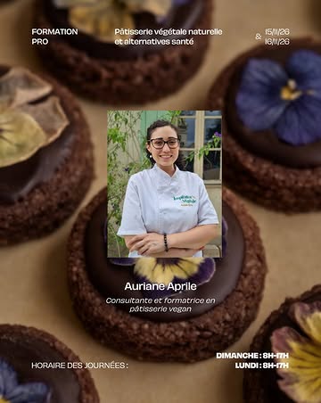 🌱 Formation pro : pâtisserie végétale & IG bas avec @inspiration.vegetale

2 jours pour repenser vos bases pâtissières : zéro produit animal, zéro gluten, sucres naturels à indice glycémique contrôlé. Sans sacrifier le goût ni la technique.

Au programme : tartes, entremets, gâteau de voyage, macarons… une gamme complète et des fiches techniques à emporter.

15 & 16 novembre 2026
Places limitées (min. 6 participant·es)
Réservation via le lien en bio