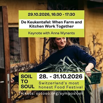 Exiting news!

Op 29 October mag ik gaan spreken op het Soil to Soul symposium in Zürich. @soiltosoulch

Over De Keukentafel, ons verhaal, hoe we sinds 2025 geen groenten, fruit of kruiden meer bijbestellen, maar alles zelf telen voor het restaurant.
Over hoe landbouw en keuken bij ons samenkomen in hetzelfde bedrijf, over regeneratieve landbouw en de ecologische en sociale impact van ons project.

Blij dat we met De Keukentafel samen met alle andere sprekers, chefs, boeren, onderzoekers, etc… deel kunnen uitmaken van dit festival!