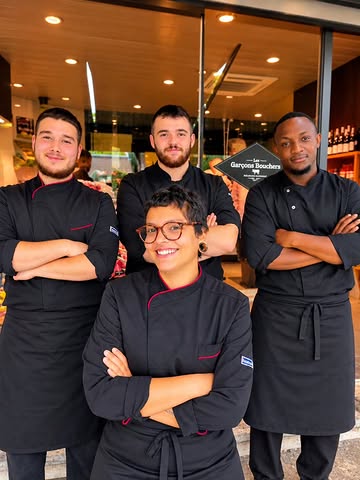 Chez les Garçons Bouchers, nous sommes persuadés que la transmission fait partie de notre métier 🤝

En ce moment, nous avons 4 apprentis dans notre atelier. Certains se spécialisent dans le travail de la viande, d'autres en cuisine. Ces jeunes sont l'avenir du métier d'artisan-boucher.

💥 D'une envergure impressionnante, d'une gentillesse désarmante, Elyott est parmi nous depuis deux ans déjà. Il enchaîne les heures de boulot et se perfectionne de jour en jour.

💥 Pierre est arrivé fin 2025. Étudiant en boucherie, il se forme pour pouvoir travailler auprès de son papa à la tête d'un abattoir au Cameroun.

💥 Bruna est en stage de trois mois chez nous pour compléter son parcours en cuisine durable. Elle vous mitonne de bons petits plats et nous comble chaque jour avec son sourire chaleureux.

💥 Arwen, c'est le petit dernier qui a rejoint l'equipe. Serviable comme jamais, il est aussi efficace dans l'atelier qu'à la vente.

L'apprentissage concourt à garder notre profession bien vivante et - du moins nous en sommes persuadés - indispensable. Ces jeunes-là font partie de cette nouvelle génération qui continuera de faire briller la passion pour le bon produit, et c'est un plaisir de les accompagner et de les inspirer !