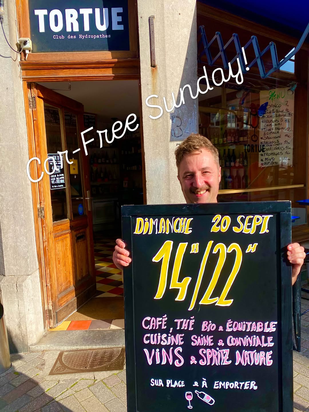 Open from 2 p.m. this car-free Sunday!
#carfreeday #naturalwine #journeesansvoiture